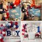 Red Blue White Balloons Arch Garland for Baseball Party Decorations Labor Nautical Balloons Navy Pearl Light Blue Latex Balloon